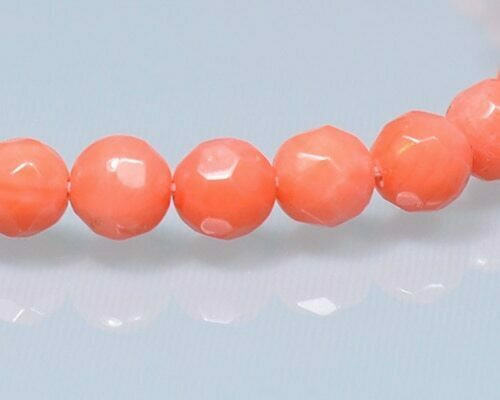 Faceted Pink (Dyed) Coral Beads 6mm | Sold By 1 Strand(7.5") | BS0015